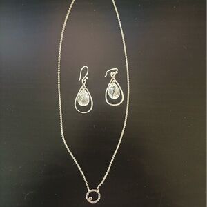 Sterling silver necklace & earrings-matching set